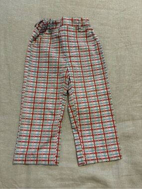 The Yellow Lamb 18M Red Blue Plaid Dress Pants Adjustable Waist